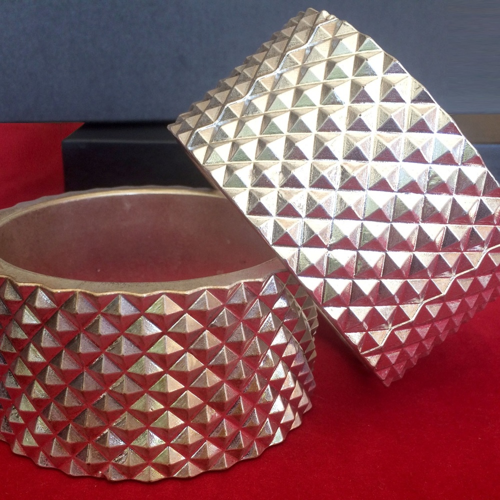Set of 2 Nate Berkus Silver Ceramic Candle Cuffs